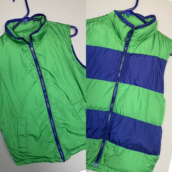 Lands' End Other - Boys: LANDS END: Reservable Coat Vest/Solid Green or Green/Navy EUC- Sz L 14-16